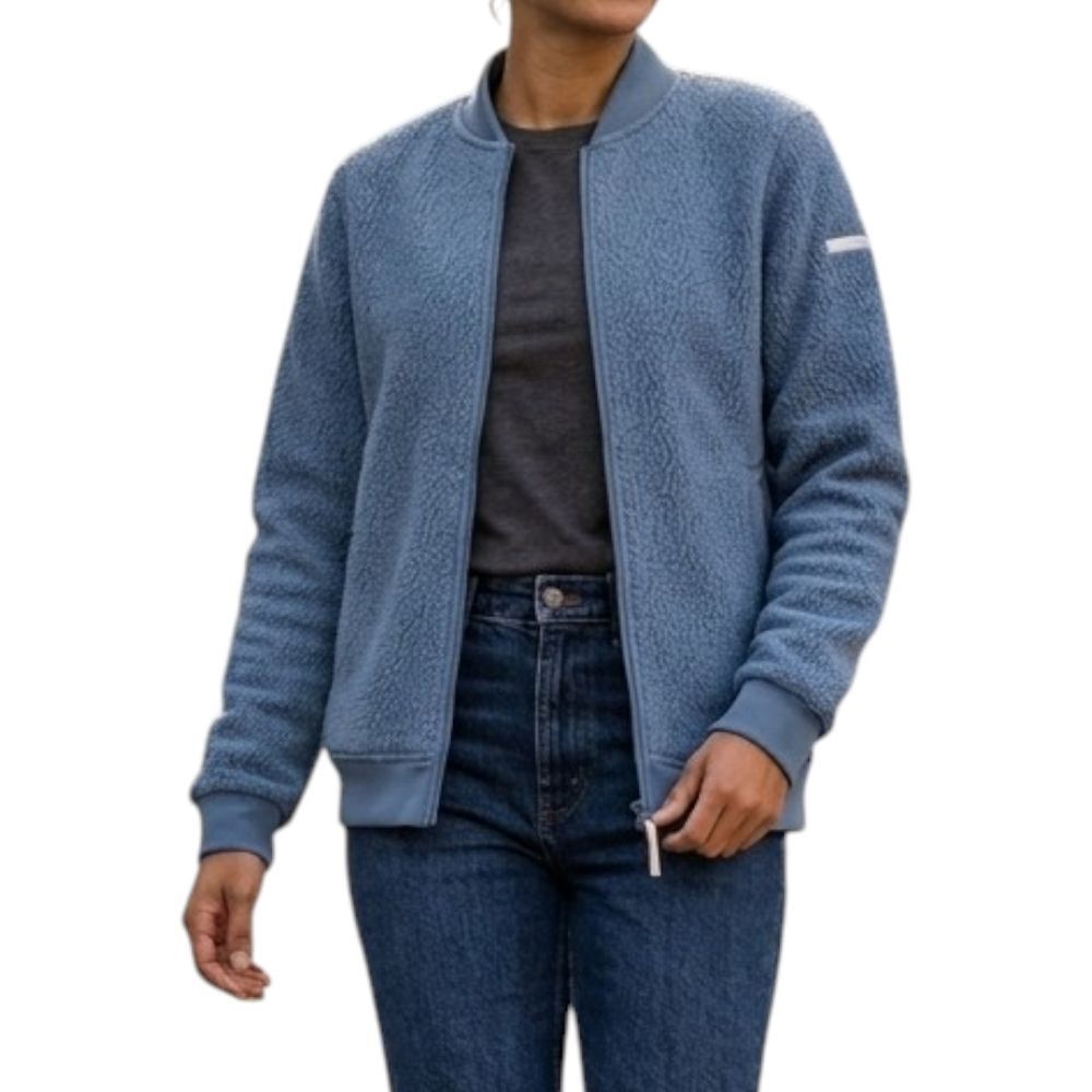 Armada Skis Women's Sherpa Fleece Full-Zip Bomber Jacket - Blue - Small